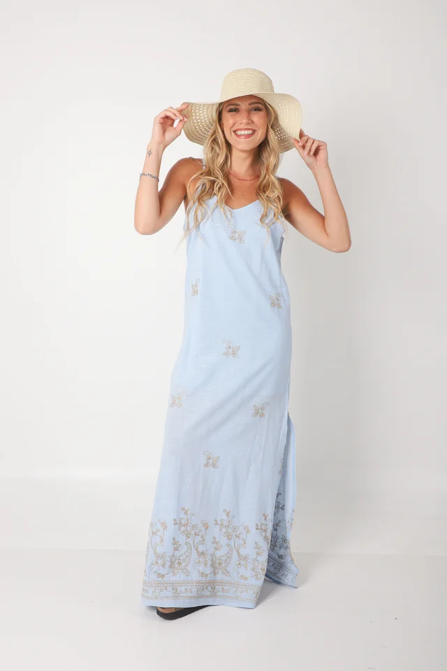 Vestido VOILA Lino bordado GUK70142-2