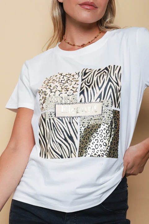 Remera ELEGANT C/ Apliques GUJ5222