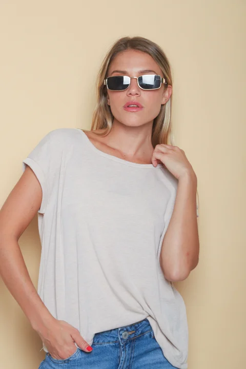 Remera Dana Hilo Flame con Lurex