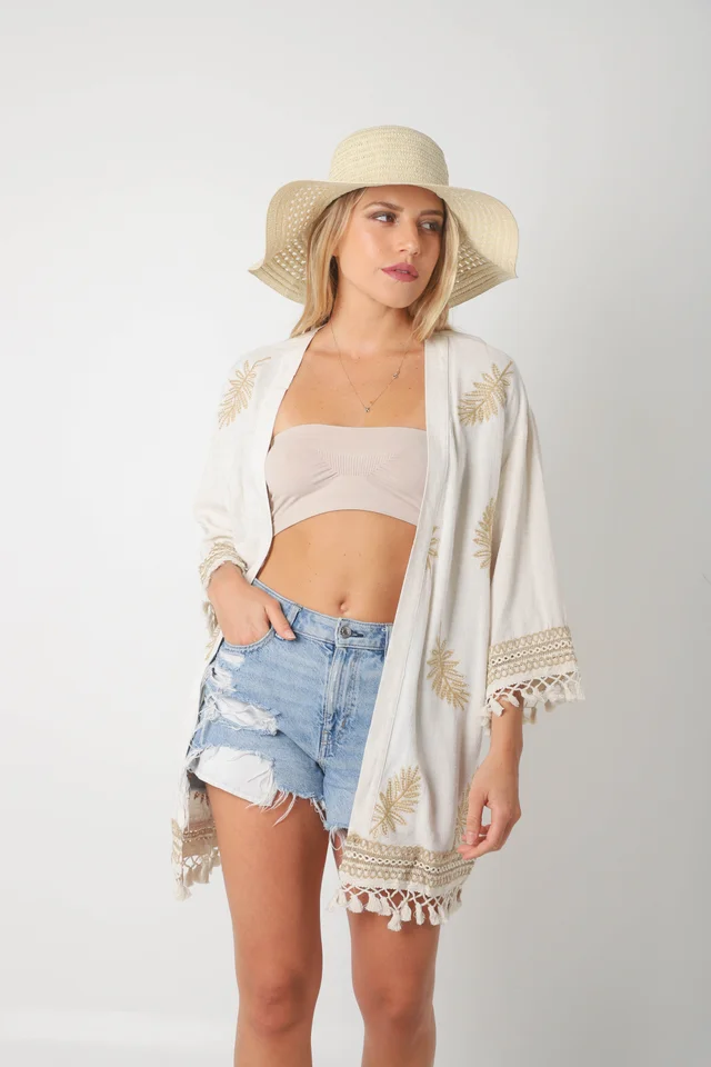 Kimono TAILOR lino c/bordado GU0529