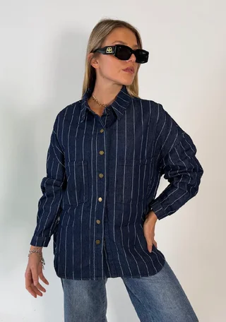 Camisaco VANITY Denim Rayado GU 70273 - Vista 2