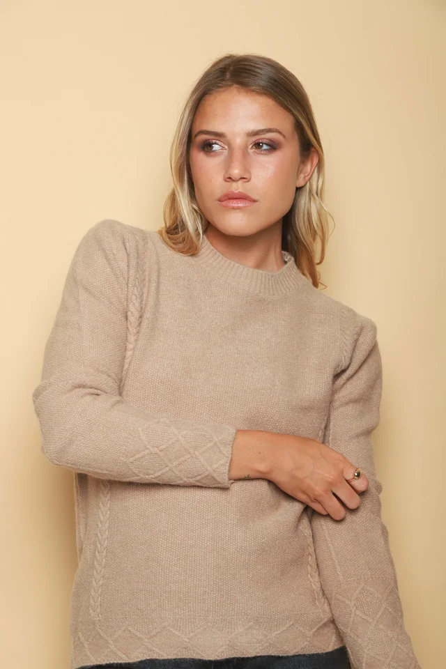 Sweater REINA Panal con Trenzas 0722