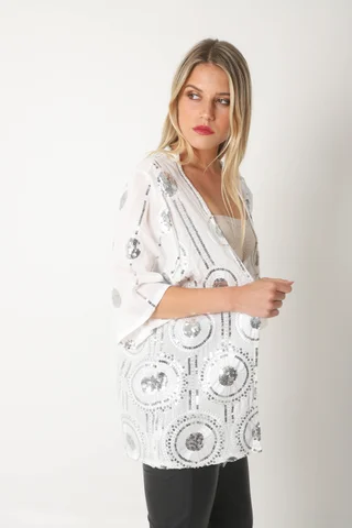 Kimono CIRCIE c/ Lentejuelas Bordadas GU5174 - Vista 6