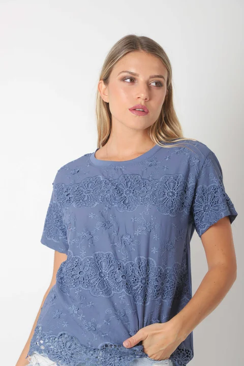 Remera KOISY Broderie Bordada GU5164