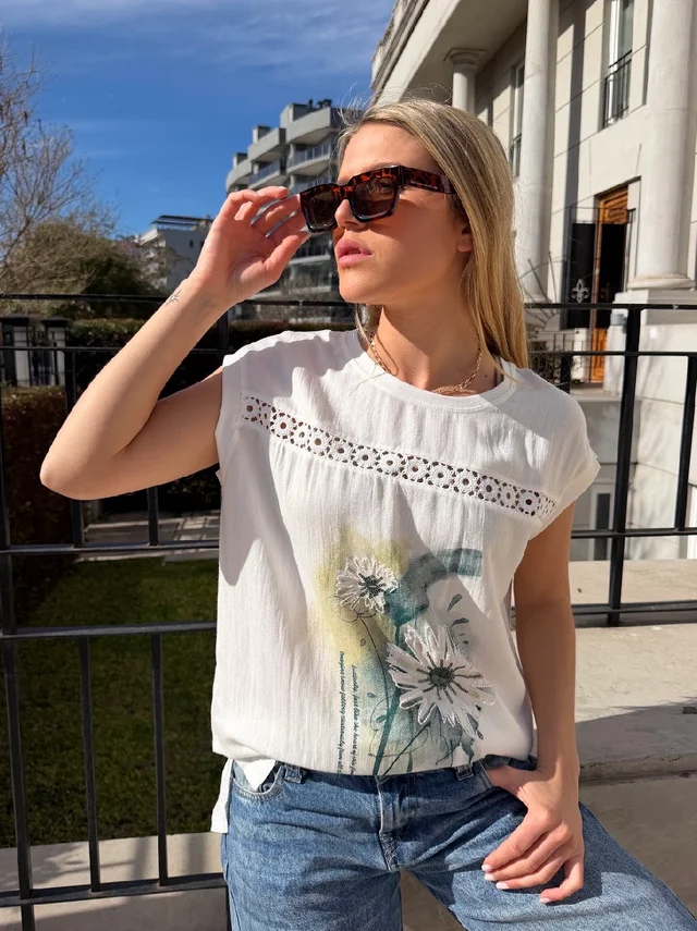 Camisola SUNRISE LINO con Strass GU10718