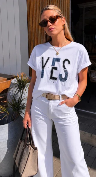 Remera Amplia Yes con Brillos GU87352 - Vista 6