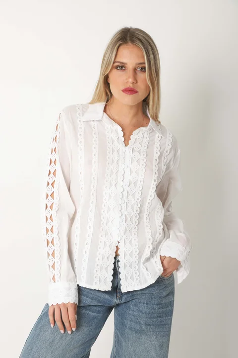 Camisa FRENESI Guardas Guipiur GUK70198 