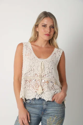 Musculosa Crochet AIKO c/ apliques GU3012 - Vista 3