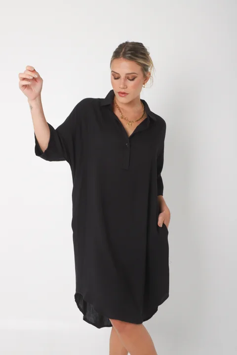 Vestido KAISER de Lino c/ Botones GU0333