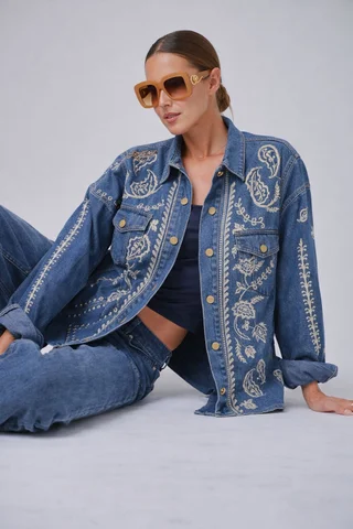 Camisaco AMPLIO GLAM Jean Bordado GU0566 - Vista 1