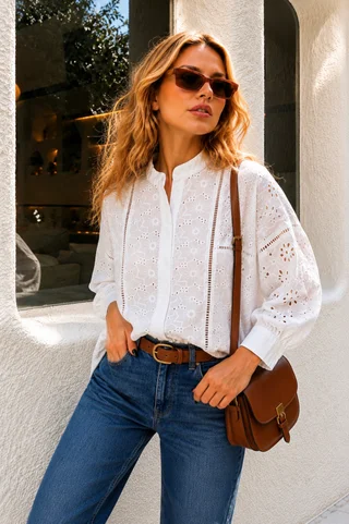 Camisa DESIRE C/ Broderie GUK70196 - Vista 2