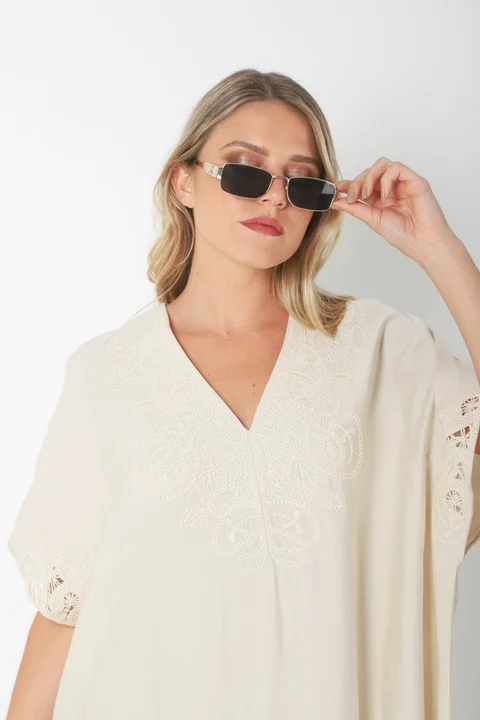 Vestido Tunica PARU de Lino Bordado GU2527