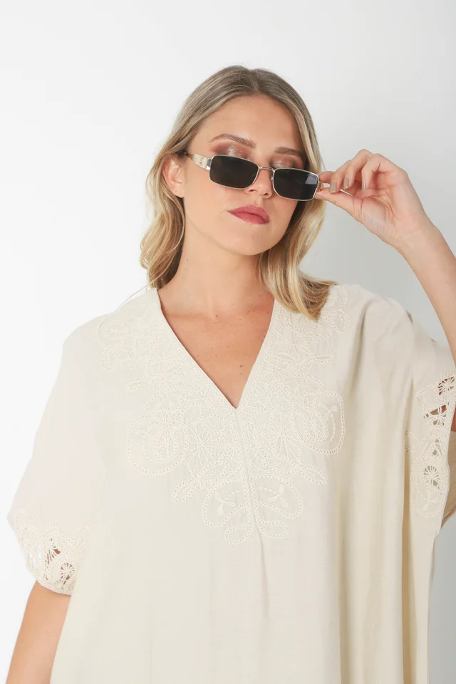 Vestido Tunica PARU de Lino Bordado GU2527