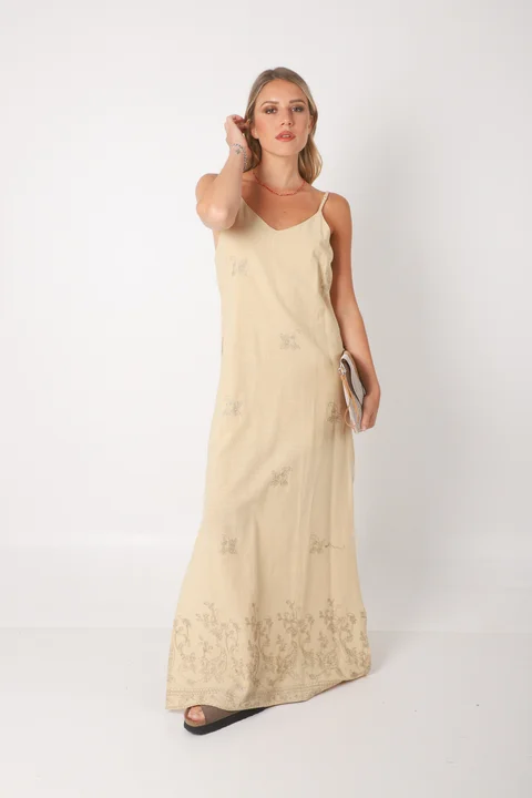 Vestido VOILA Lino bordado GUK70142-2