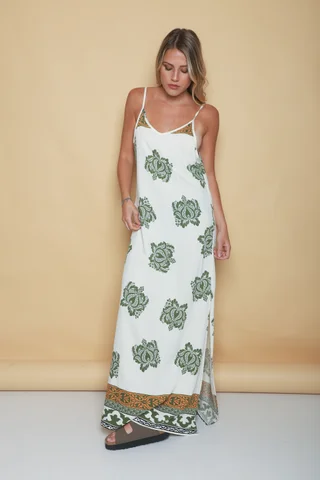 Vestido FIRENZE Lino estampado GUK70142-4 - Vista 1