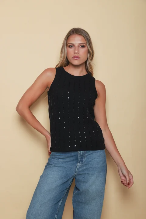 Musculosa BELHER Bordada Lentejuelas GU5215