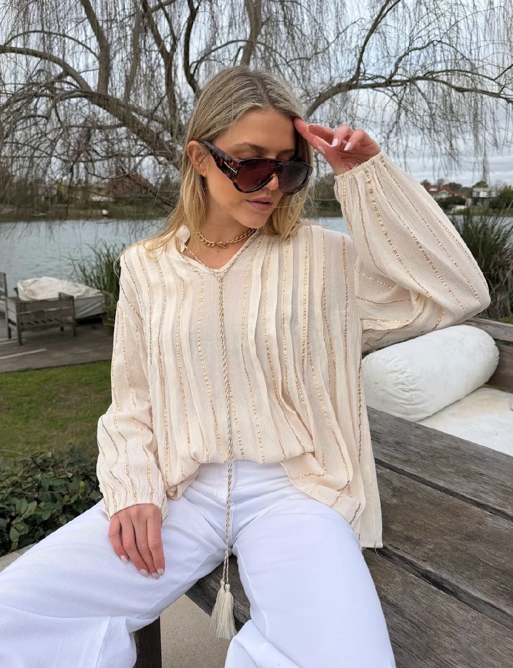 Blusa FARAH Rayada Lurex GU6216