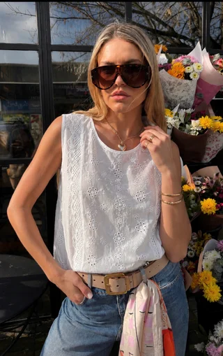 Blusa MUISY Broderie c/Volado GUK70222 - Vista 6