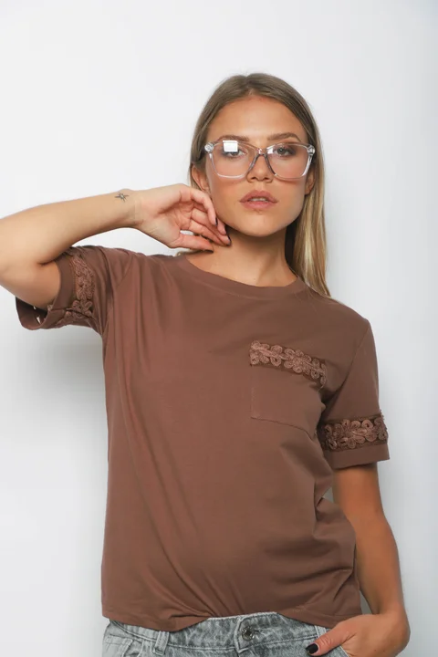 Remera RAVI c/Bolsillos puntilla GUJ5232