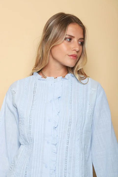 Camisa MAO BUBBLE con Puntillas y Volados GUK70197