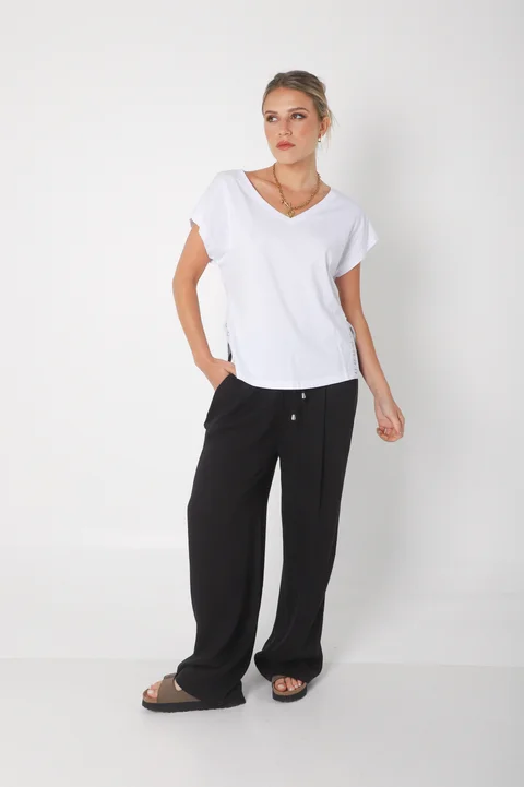 Pantalón MARE de Lino con  Tiras Bolsillos GU0332