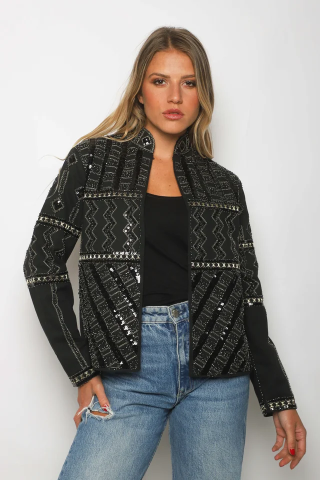 Chaqueta Vinett Gabardina C/ Lentejuelas Bordadas GU301