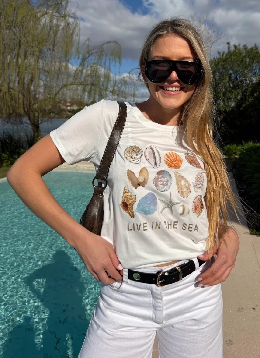 Remera LIVE IN THE SEA  GU336793