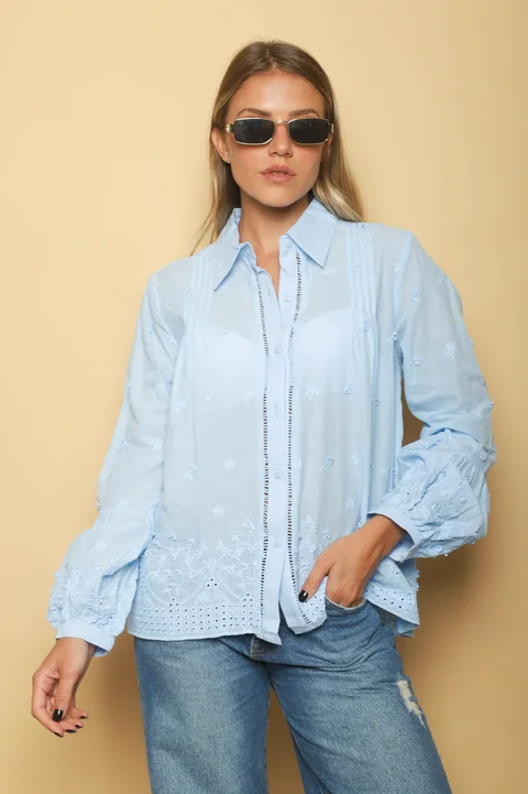 Camisa BLONDIE Lino Bordada GUK70189