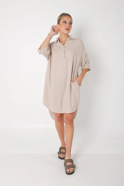 Vestido KAISER de Lino c/ Botones GU0333