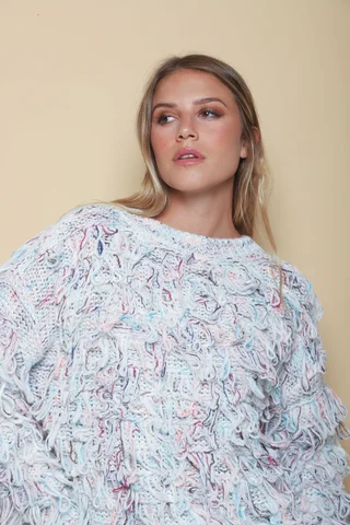 Sweater MALIBU Tejido Grueso c/ Flecos GUL74222 - Vista 6