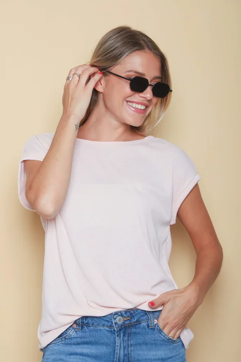 Remera Dana Hilo Flame con Lurex