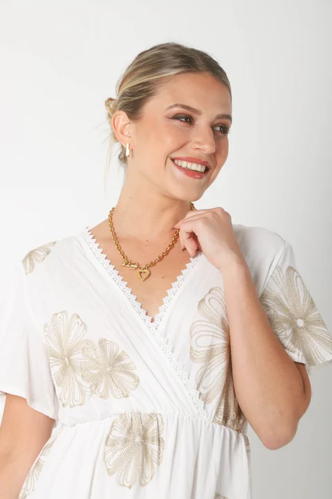 Vestido MISUKA de Lino Bordado GU250115