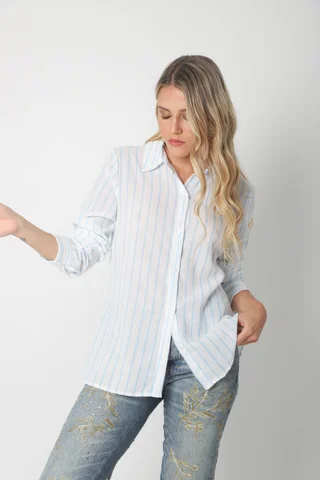 Camisa BELE Lino Rayada - Vista 4