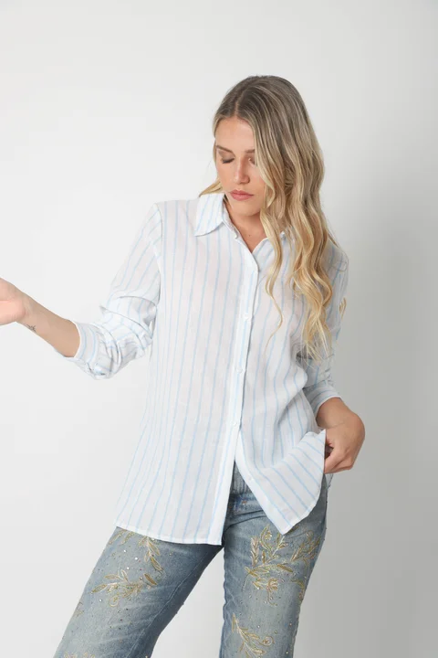 Camisa BELE Lino Rayada