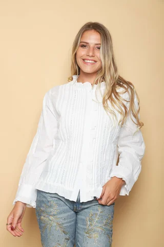 Camisa MAO BUBBLE con Puntillas y Volados GUK70197 - Vista 2