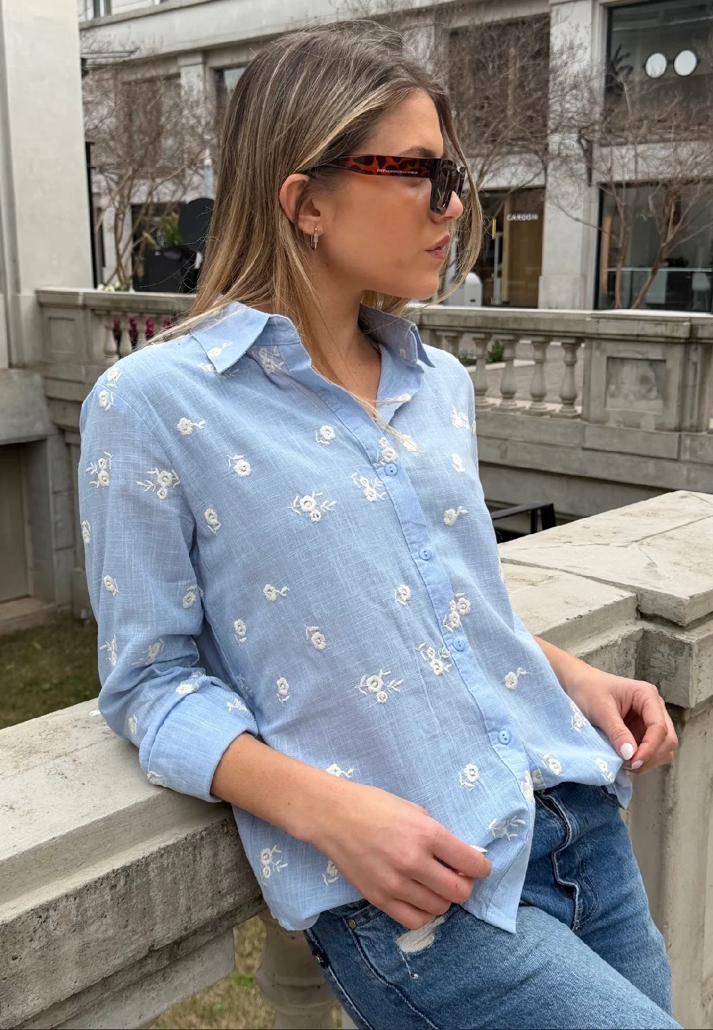 Camisa ROSMARY Lino Bordada GU70242