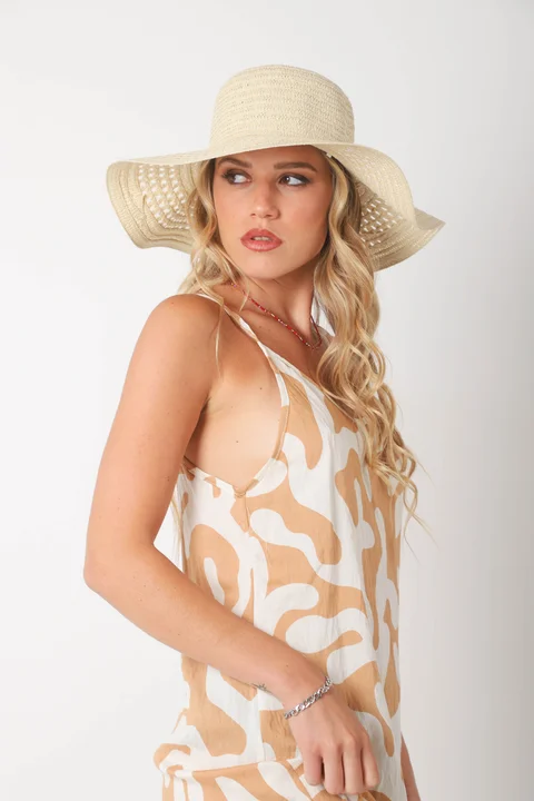 Vestido COZAMUI lino estampado GUK70142-6