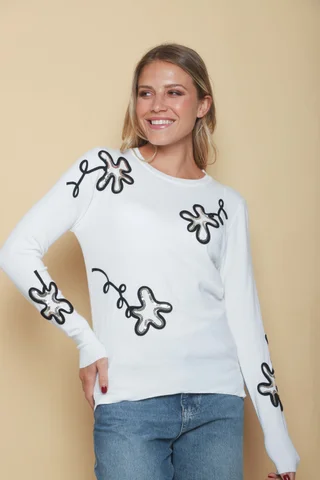 Sweater FENNY Bremer Bordado c/ Lentejuelas GUL682 - Vista 1