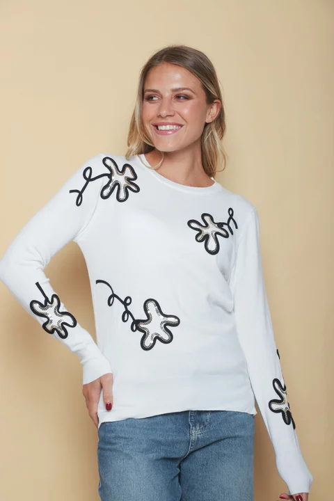 Sweater FENNY Bremer Bordado c/ Lentejuelas GUL682