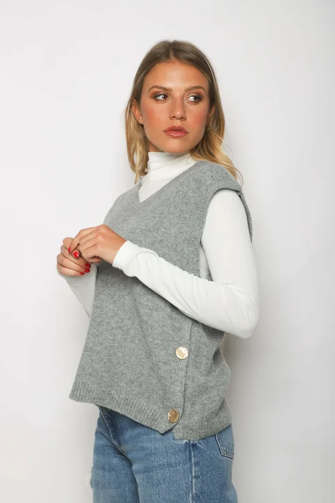 Chaleco FRANCE Cashmire Botones GU67602