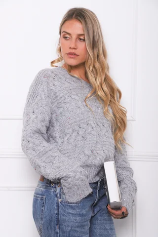Sweater BABILON Trenzado Escote V GU405837 - Vista 6