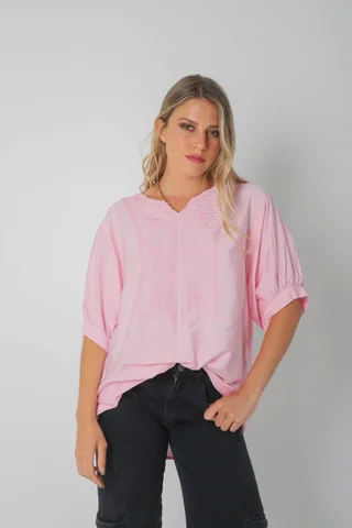 Blusa GANHA de Lino c/Bordado GU0326 - Vista 3