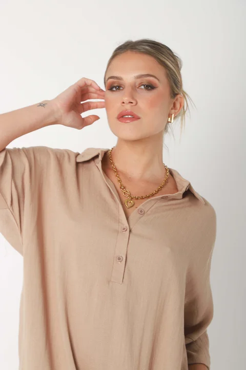 Vestido KAISER de Lino c/ Botones GU0333