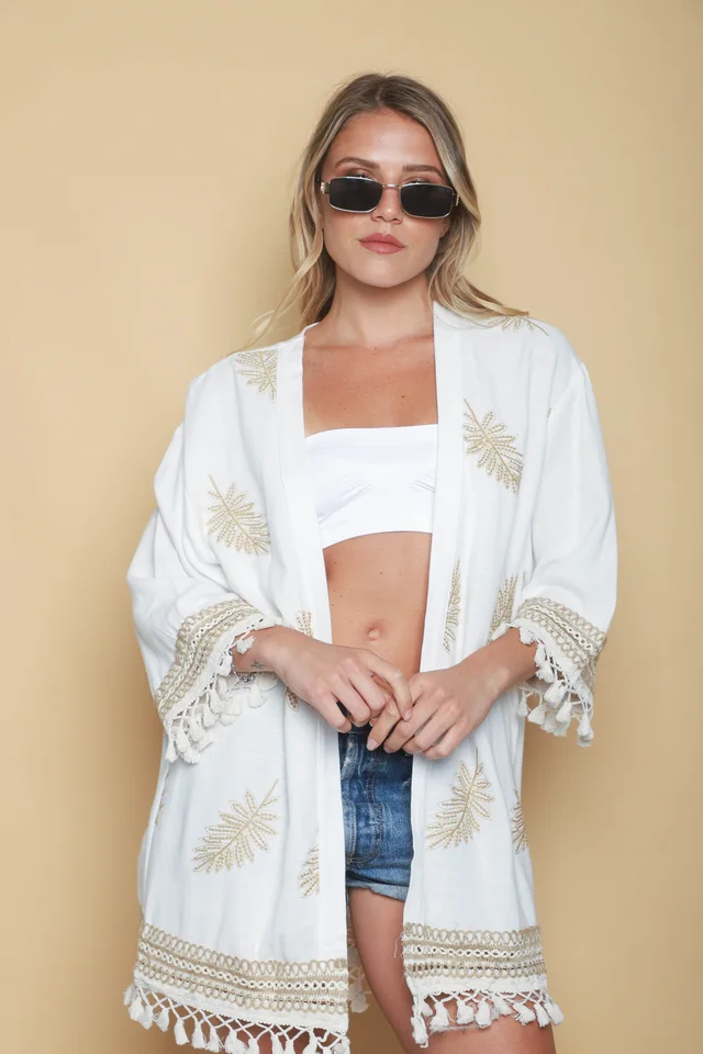 Kimono TAILOR lino c/bordado GU0529