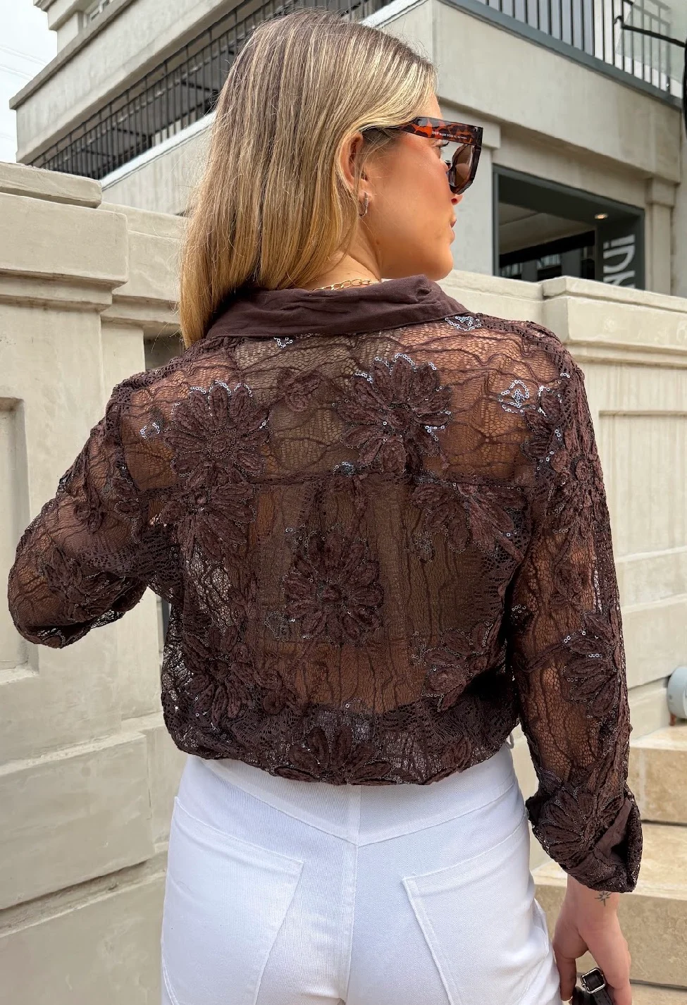 Camisa DARLIN Con Encaje y Bordado GUK70283