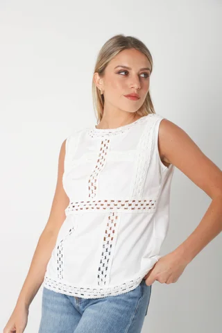 Musculosa DREAM Algodon Lycra y guipiure GUK70207 - Vista 1