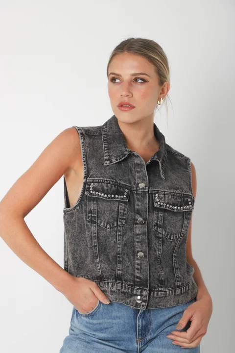 Chaleco Jean LIBI c/ Tachas GUK70102