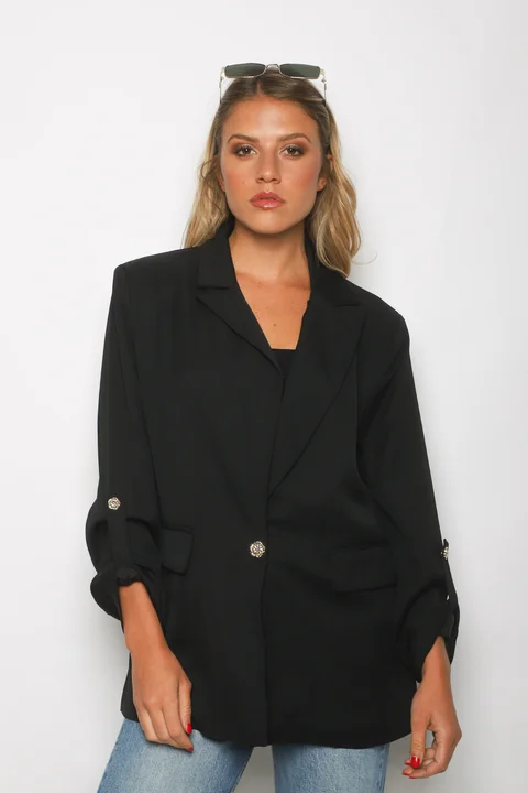 Blazer VICENA Sastrero Forrado con Boton Strass GUP33021