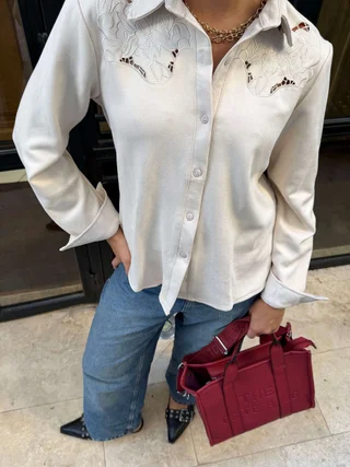 Camisa KARLSON Gamuza Con Calado GU70254 - Vista 3