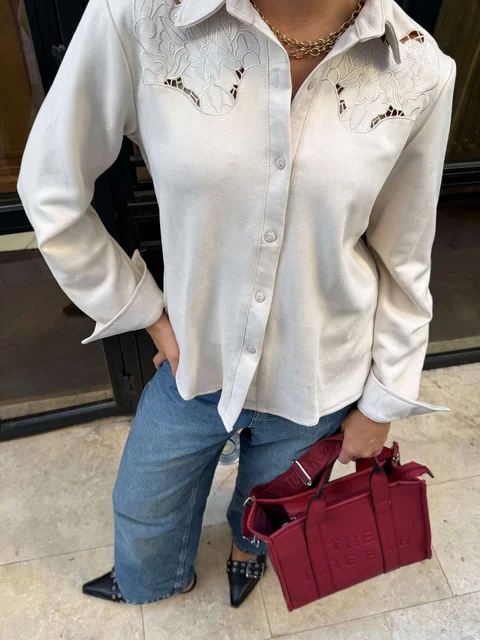 Camisa KARLSON Gamuza Con Calado GU70254